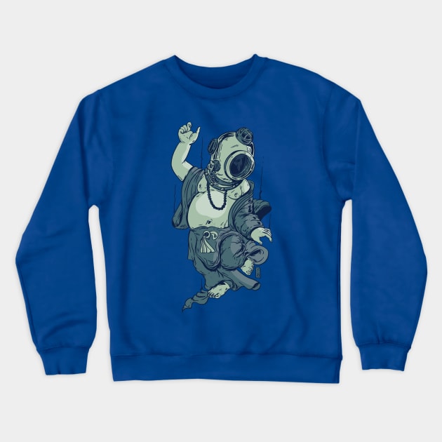 Aqua Buddha Crewneck Sweatshirt by Thomcat23